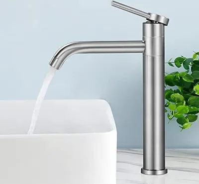 Produktbild von Shanfo 5M2OK-T-Badezimmerhahn, Hochausguss, 360 ° Rotatable Waschbecken gebürstete Einzelhebelmixer Tap Badezimmer, Badezimmer,