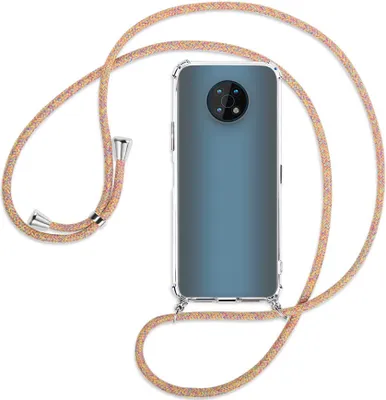 Produktbild von Handykette Backcover-Schutzhülle mit Band (Metall silberfarben) für Nokia G50 5G (TA-1358) - Rainbow