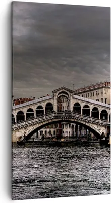 Produktbild von Bild auf Leinwand - Leinwandbild - Venedig Brücke Wasser Stadthäuser - 45x80cm - Wand Bild - Wanddeko - Leinwanddruck - Bilder - Kunstdruck - Leinwand bilder - Wandkunst - PA45x80-0339