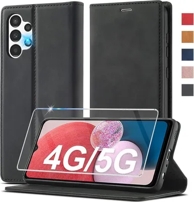 Produktbild von Samsung Galaxy A13 5G/A04S Handyhülle Leder Schutzhülle Schwarz