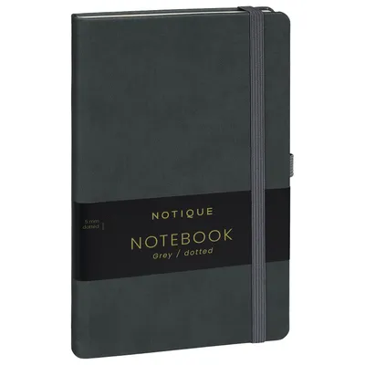 Produktbild von Notizbuch Grau, gepunktet, 13 × 21 cm
