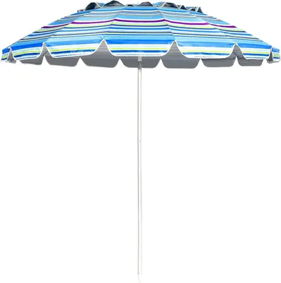 Produktbild von COSTWAY Sonnenschirm Strandschirm Marktschirm Gartenschirm neigbar Terrassenschirm mit Verankerung für Garten, Strand, Outdoor