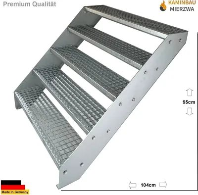 Immagine prodotto di Scala a pioli in acciaio a 5 gradini zincata - (L x P x A) 101cm x 120cm x 95cm