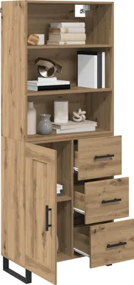 Obrázok produktu pre vidaXL Vysoká doska so zásuvkami 2 ks Artisan dub materiál na báze dreva