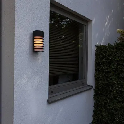 Productafbeelding van LUTEC FULTON, Wandlamp voor buiten, zwart, aluminium, IP54, geschikt voor de ingang of het terras