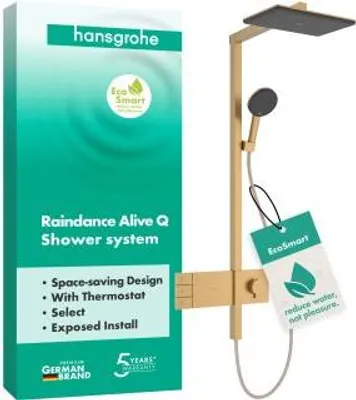 Zdjęcie produktu dla System prysznicowy hansgrohe Raindance Alive Q 210/340 2-jet EcoSmart z ShowerSelect Comfort, 24591140