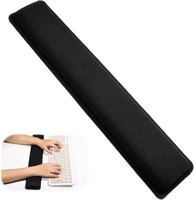 Obrázok produktu pre Ergonomická podložka pod zápästie, čierna, 42 x 8 cm, vodovzdorná, na prácu a hranie hier