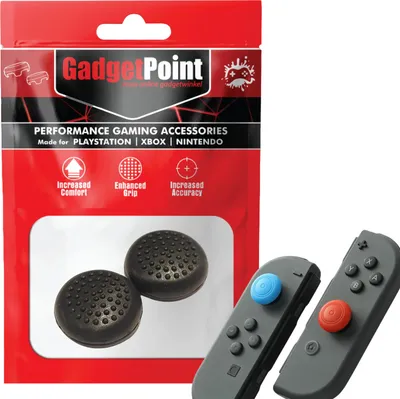 Produktbild von Thumbgrips - Thumb Grips voor Nintendo Switch Joy-Con Controllers - Gaming Thumbgrips - Performance Anti-Slip Thumbsticks - Bescherming Accessoires - Thumbs Stippen - Zwart -
