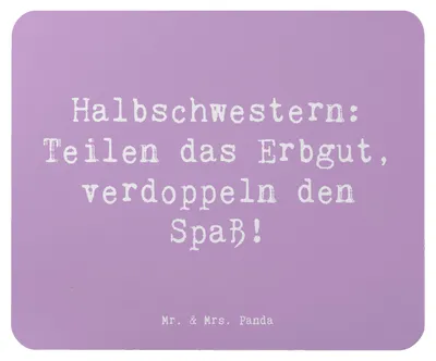 Produktbild von Mr. & Mrs. Panda Mouse Pad Spruch Halbschwester Freude - Lavendeltraum - Geschenk, mousematte, Familiengeschenke, Geschwisterbeziehung, Familiendynamik, mauspad laptop