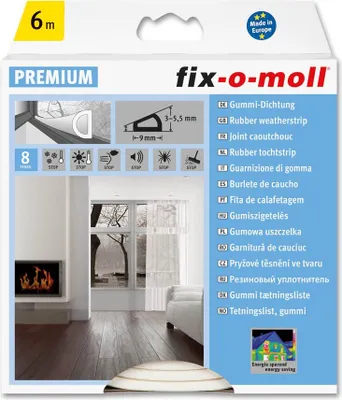 Produktbild von Fix-o-moll Zugluftleiste D-Profil 6m