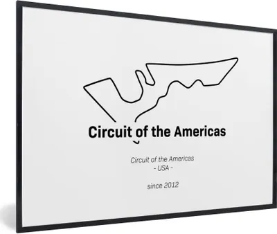 Produktbild von MuchoWow® Gerahmtes Poster Formel 1 -Amerika -Rennstrecke 60x40 cm - Poster mit Schwarzem Bilderrahmen Wandposter Rahmen Foto Bilder - Printing - Wanddeko Schlafzimmer
