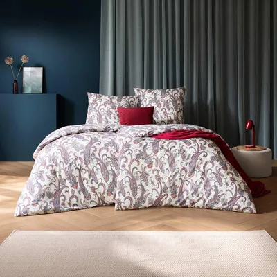 Produktbild von Estella Mako Jersey Bettwäsche 155x220 Saskia blau Paisley ecrue purpur 6547-600