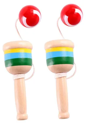 Productafbeelding van Houten vangbal, mini cup en bal spel, 10 x 4 x 4 cm, 2 stuks