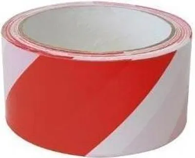 Produktbild von Absperrband rot-weiß 100m, 48mm breit, Kunststoff
