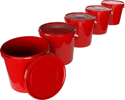 Produktbild von Eimer mit Deckel 10 L | Vorratseimer | Lebensmittelecht Rot | PP | 5 Stück