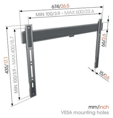 Produktbild von Vogels ELITE TVM 5605 schwarz Extrem flache TV-Wandhal.40-100