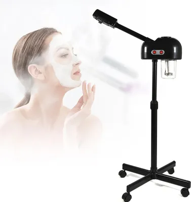 Zdjęcie produktu dla Parownica do twarzy, odparowywacz mgiełki, funkcja ozonu/jonów, głębokie oczyszczanie porów i nawilżanie, 220 V do użytku w spa/domu