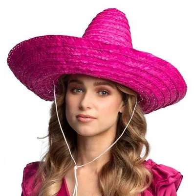 Produktbild von GoDan Sombrero Hut aus Palmblatt in Pink