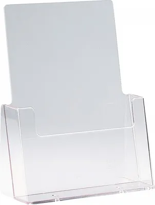 Produktbild von Tischprospekthalter, 1 Fach, glasklar, stabiles Polystyrol, DIN A5