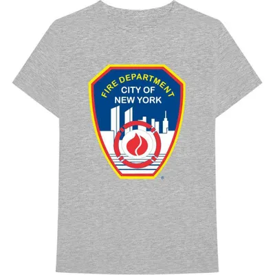 Produktbild von New York City - Fire Dept. Badge Uni Kleines T-Shirt - Grau