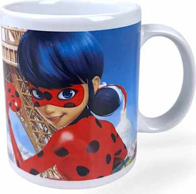 Produktbild von Miraculous Tasse Kindertasse Keramik Ladybug Becher 325 ml im Geschenkkarton