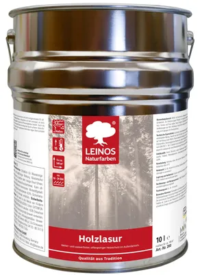 Produktbild von LEINOS Holzlasur für außen Pinie 10 l – Holzlasur außen, blättert nicht ab