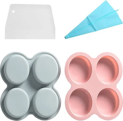 Obrázek produktu pro 2 kusy oválné silikonové formy na pudink, opakovaně použitelné silikonové formy pro kutily, pečení dortů, sušenek, cupcakes, čokolády, pečiva, cukrovinek, fondánu, kostek ledu na svatbu