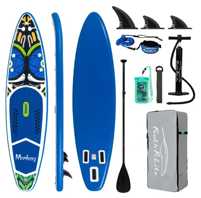 Image de Planche de stand-up paddle gonflable - Kit complet comprenant : planche (350x84x15 cm), pagaie réglable, pompe, sac à dos, leash et sac étanche - Pour adultes