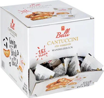 Produktbild von Prato Belli 'Cantuccini' Gebäck mit Mandeln, 60 St. einzeln verpackt