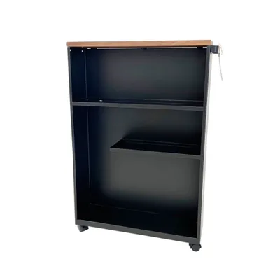 Produktbild von Regal Tower rollbar schwarz Stahl Schichtholz