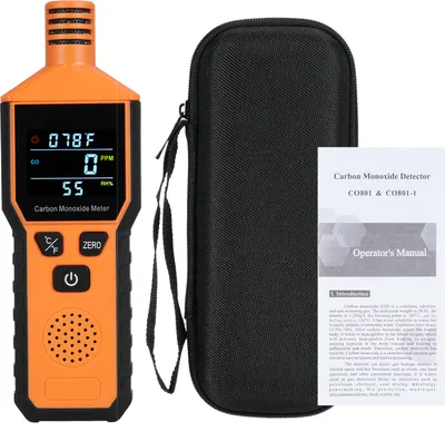 Image de détecteur de CO portable 3 en 1 avec pile - Détecteur de monoxyde de carbone avec affichage de la température & de l'humidité, pour la maison, le camping-car & l'extérieur