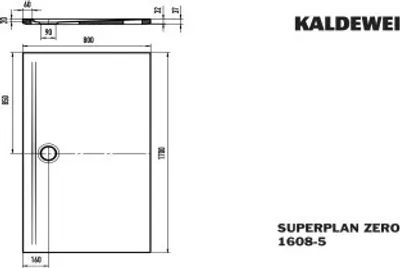 Produktbild von Kaldewei 360847982711 DW SUPERPLAN ZERO Mod.1608-5, 800 x