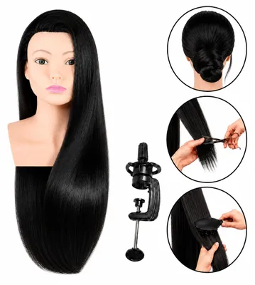Image de Tête d'entraînement pour coiffure 70 cm avec buste, productTiles.product.images.aiGenerated