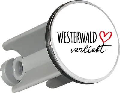 Produktbild von Huuraa Waschbeckenstöpsel Westerwald verliebt 4cm höhenverstellbar Abflussstopfen Geschenkidee