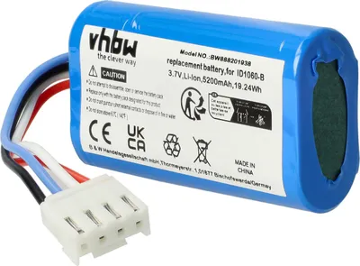 Produktbild von vhbw Akku Ersatz für JBL 49-364800-1BAT2-A, GSP-1S2P-F6D, ID1060-A, 1INR19/66-2, ID1060-B für Lautsprecher Boxen Speaker (5200 mAh, 3,7 V, Li-Ion)
