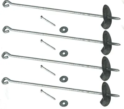 Produktbild von Bodenanker Schaukelanker verzinkt Erdanker Anker Schraubanker für Schaukel Spielturm : 50 cm 4 Stück Länge: 50 cm Stückzahl: 4 Stück