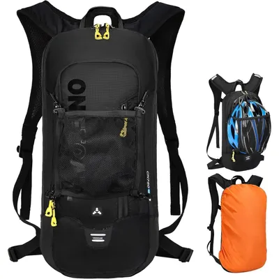 Immagine prodotto di Zaino da bicicletta da 6L/10L/12L, impermeabile, con coperture antipioggia, colore nero opaco