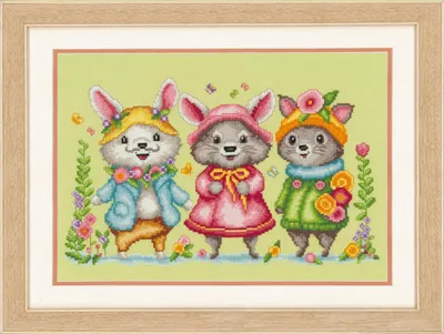 Obrázek produktu pro Vyšívací sada Vervaco „Malá zvířátka“, vzor s čísly, 28 x 18 cm