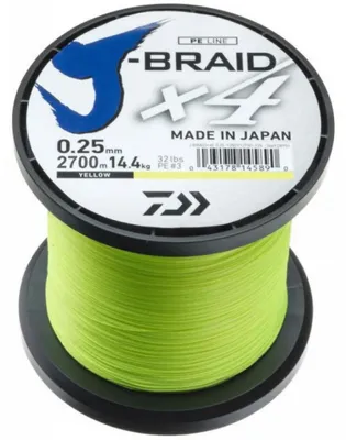 Zdjęcie produktu dla Daiwa Żyłka J-Braid X4 Żółta 0,10 mm/3,8 kg