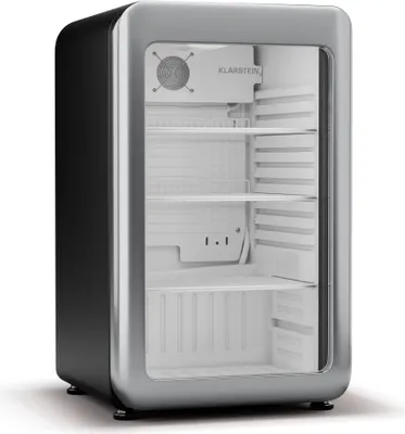 Obrázok produktu pre Klarstein Audrey Evo chladnička na nápoje so sklenenými dverami - 113 l, retro dizajn, dvojité sklo dverí, LED osvetlenie, 0-10 °C, , nastaviteľné nožičky, čierna