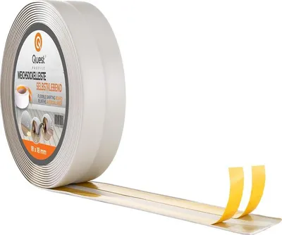 Produktbild von QUEST Weichsockelleiste Selbstklebend 30x30mm, 25m, Sockelleiste Knickleiste aus PVC Kunststoff, Flexible Fußleiste Wandabschlussleiste, hellgrau