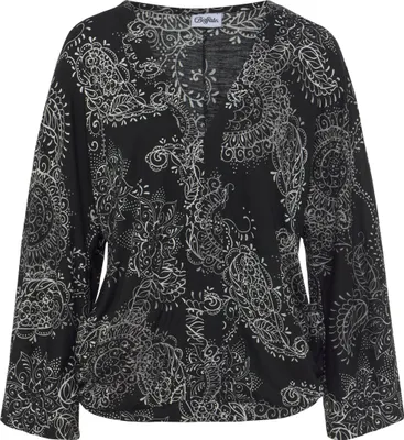 Produktbild von VIVANCE 3/4-Arm-Shirt schwarz-weiß bedruckt Größe 44/46