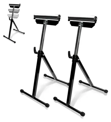Produktbild von 2 Stück Klappböcke mit Rollen, höhenverstellbar von 68 bis 108 cm, Tragkraft 90 kg