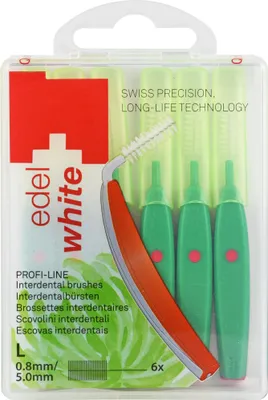 Image de Edelwhite pro brosse interdentaire L 0,8-55 mm vert 6 pces