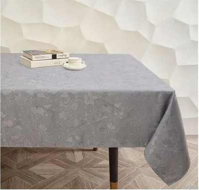 Zdjęcie produktu dla Obrus wodoodporny szary we wzór 140 × 240 cm prostokątny