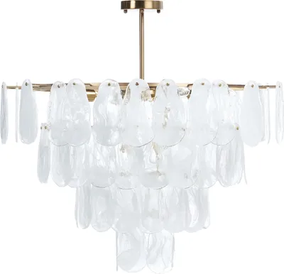 Obrázek produktu pro BELIANI Lustr mosazný kov sklo ⌀ 80 cm závěsná lampa skleněný glamour styl obývací pokoj ložnice