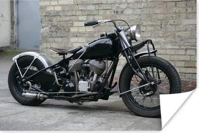 Produktbild von MuchoWow® Poster Seitenansicht eines antiken Motorrads 90x60 cm - Schlafzimmer