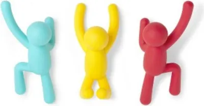 Image de Umbra Hooks Buddy crochet mural, accroche, patère, portemanteau, crochet de garde-robe, 3 crochets, plastique, multicolore, 318165022