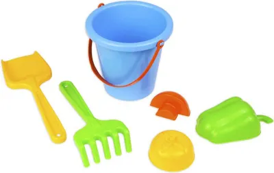 Obrázok produktu pre Súprava vedierka na piesok a formy na zeleninu v sieti