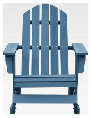 Produktbild von Adirondack-Schaukelstuhl aus Holz für Garten und Terrasse in Blau, massives Tannenholz, 70x91,5x92 cm